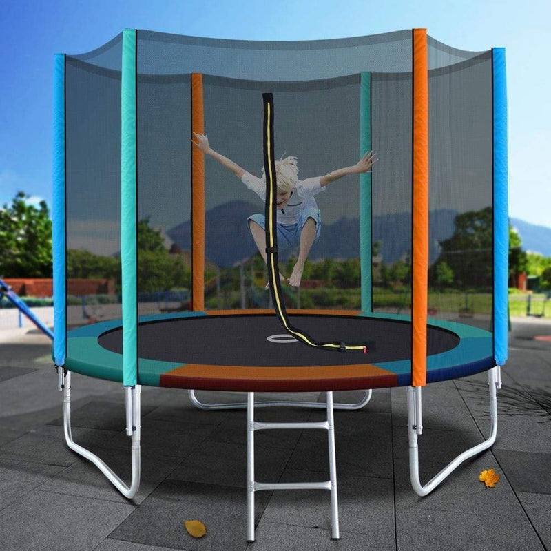 8FT Trampoline Round Trampolines Kids Safety Net Enclosure 