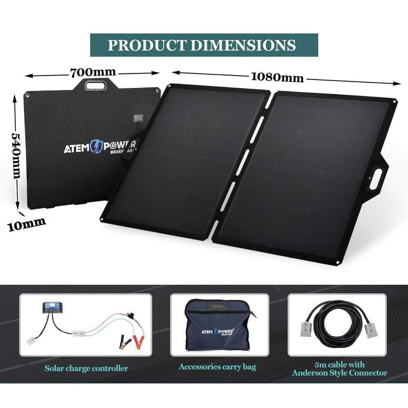 ATEM POWER 160W 12V Folding Solar Panel Kit Blanket Caravan 