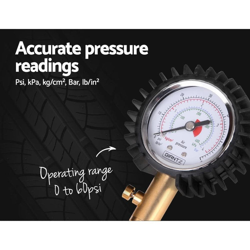 Giantz Tyre Deflater with Pressure Gauge Valve - Auto 