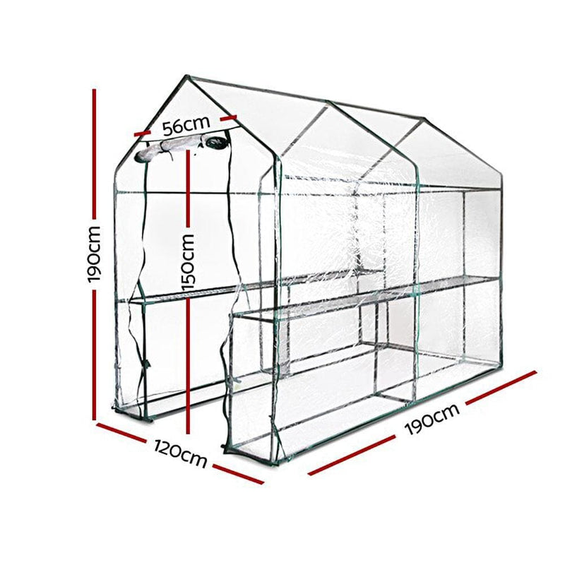 Greenfingers Greenhouse Garden Shed Green House 1.9X1.2M 
