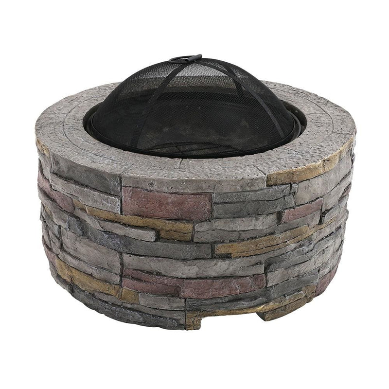 Grillz Fire Pit Outdoor Table Charcoal Fireplace Garden 