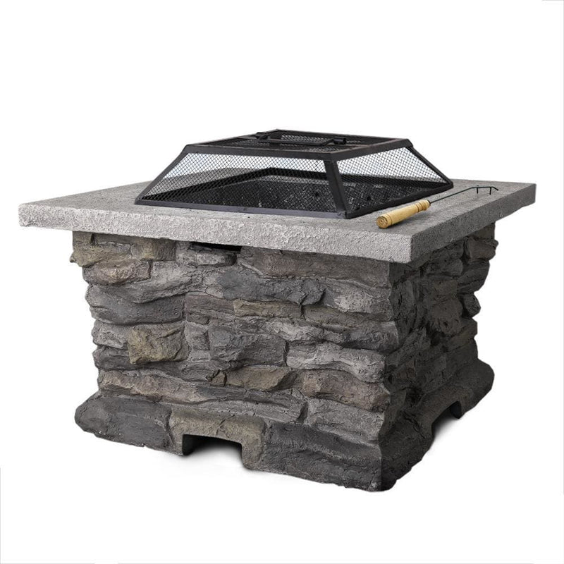 Grillz Stone Base Outdoor Patio Heater Fire Pit Table - Home