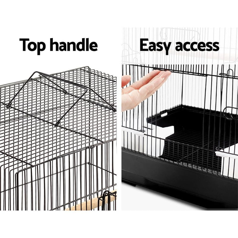 i.Pet Medium Bird Cage with Perch - Black - Pet Care > Bird