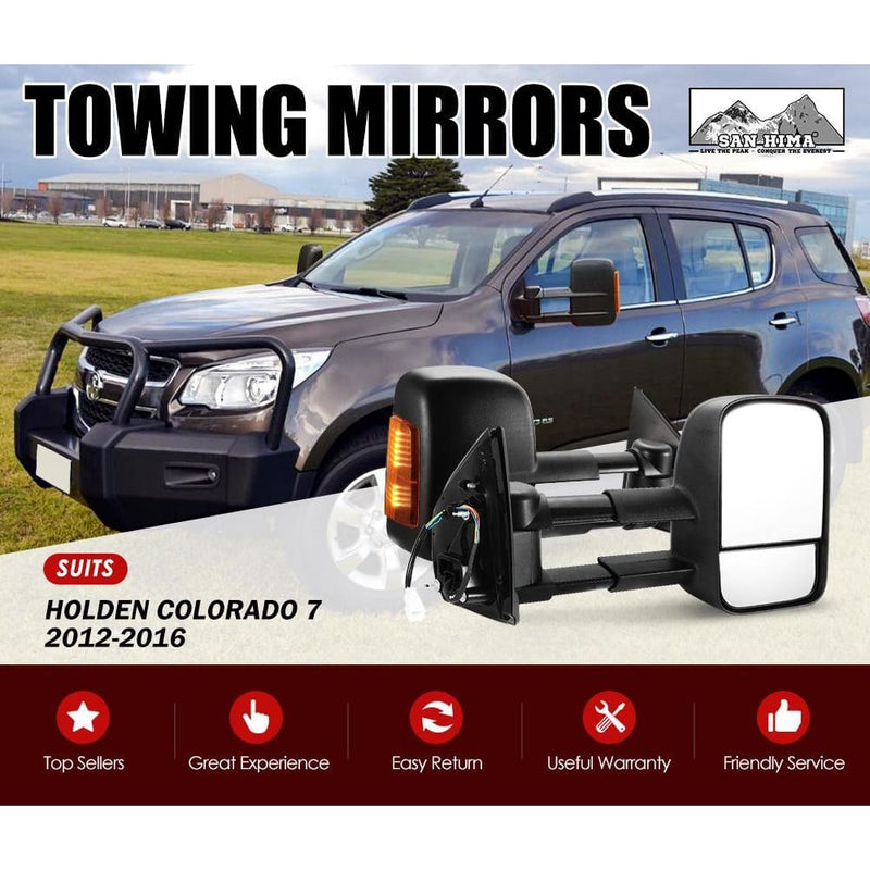 Pair Extendable Towing Mirrors Fit Holden COLORADO 