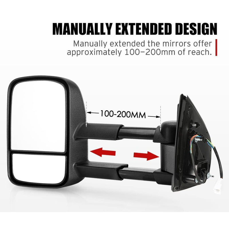 Pair Extendable Towing Mirrors Fit Holden COLORADO 