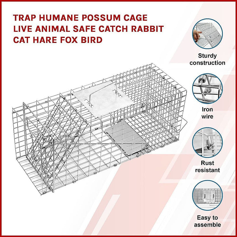 Trap Humane Possum Cage Live Animal Safe Catch Rabbit Cat 