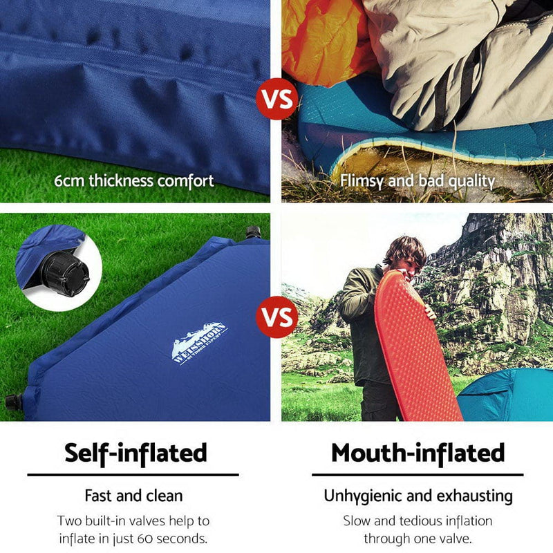 Weisshorn Self Inflating Mattress - Blue - Outdoor > Camping