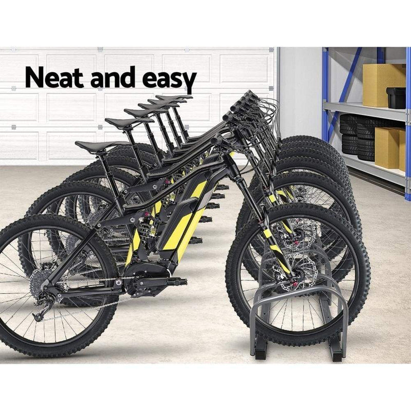 1 – 6 Bike Floor Parking Rack Instant Storage Stand Bicycle 