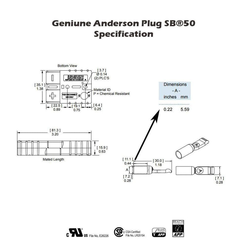 10 x Genuine Anderson Plug connector 50AMP Caravan Trailer 