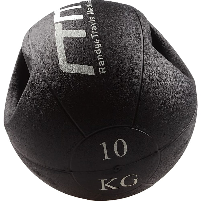 10kg Double-Handled Rubber Medicine Core Ball - Sports & 