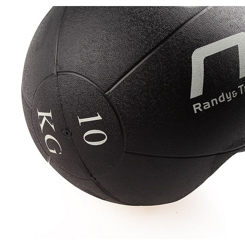 10kg Double-Handled Rubber Medicine Core Ball - Sports & 