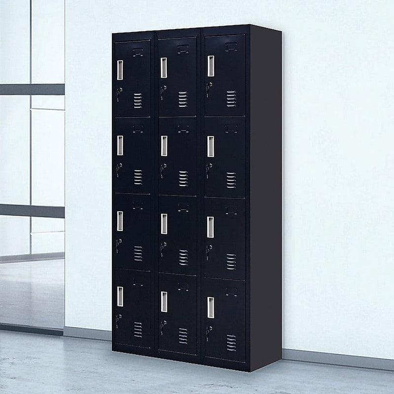 12-Door Locker for Office Gym Shed School Home Storage - 