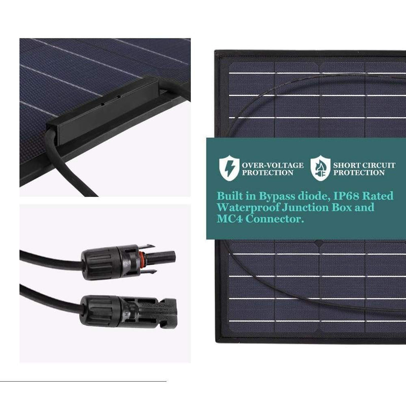 120W 12V Flexible Solar Panel Power Battery Mono Charging 