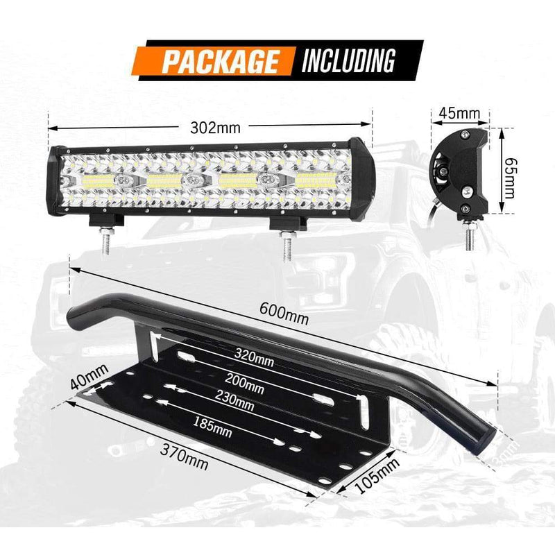 12inch Cree LED Light Bar Spot Flood Offroad 4WD with Number