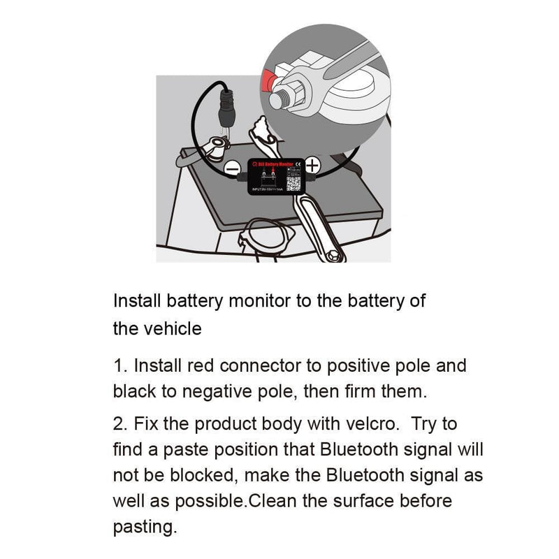 12V Vehicle Battery Monitor via bluetooth 4.0 Voltage Meter 