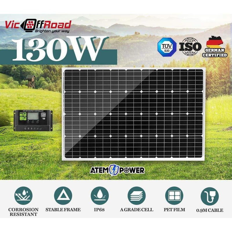 130W Solar Panel Kit Battery Charger Mono Camping Caravan 