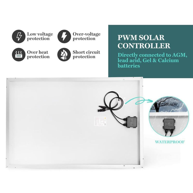 130W Solar Panel Kit Battery Charger Mono Camping Caravan 