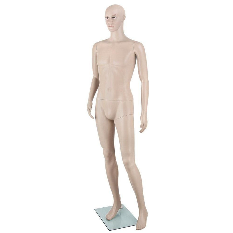 186cm Tall Full Body Male Mannequin - Skin Coloured - 