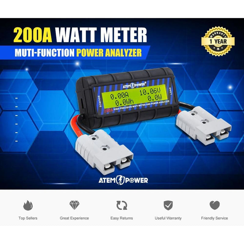 200A Watt Meter Power Analyser Digital Lcd Volt Amp Solar 
