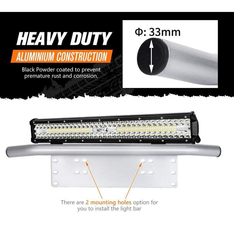 20inch Cree LED Light Bar Triple Row + Number Plate Frame w/