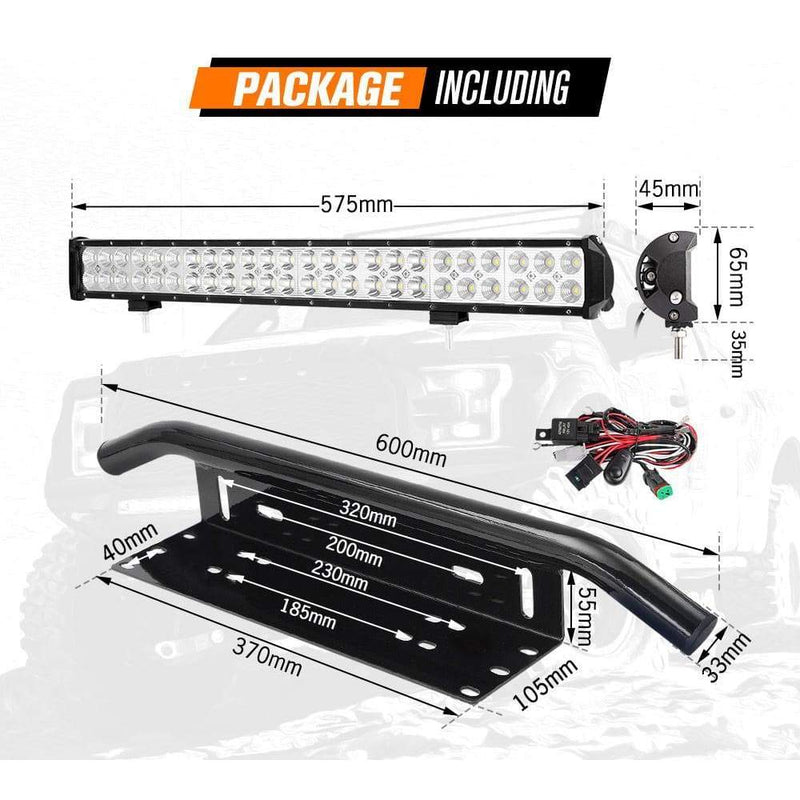 23Inch Led Light Bar and Number Plate Frame with Wiring Loom