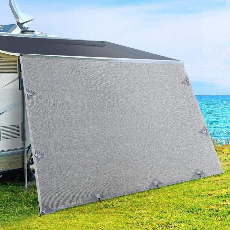 3.4M Caravan Privacy Screens 1.95m Roll Out Awning End Wall 