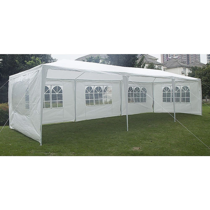 3x9m Wedding Outdoor Gazebo Marquee Tent Canopy White - Home