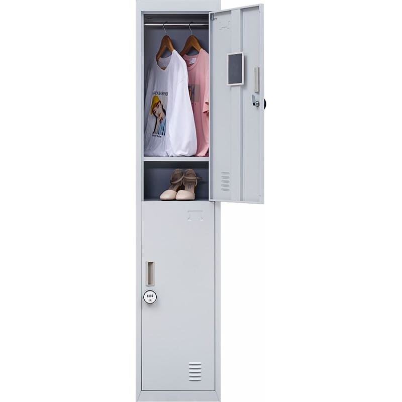 4-Digit Combination Lock 2-Door Vertical Locker for Office 