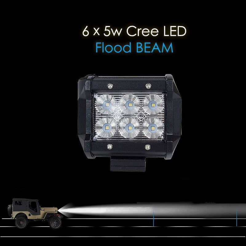 8X 4inch CREE LED Work Light Bar Flood Beam Offroad Lamp 