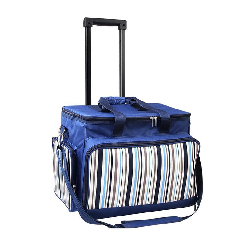 Alfresco 6 Person Picnic Bag Trolley Set - Blue - Outdoor > 