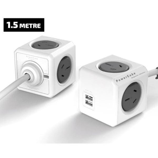 Allocacoc PowerCube Extended USB Powerboard 4-Outlets 2 USB 