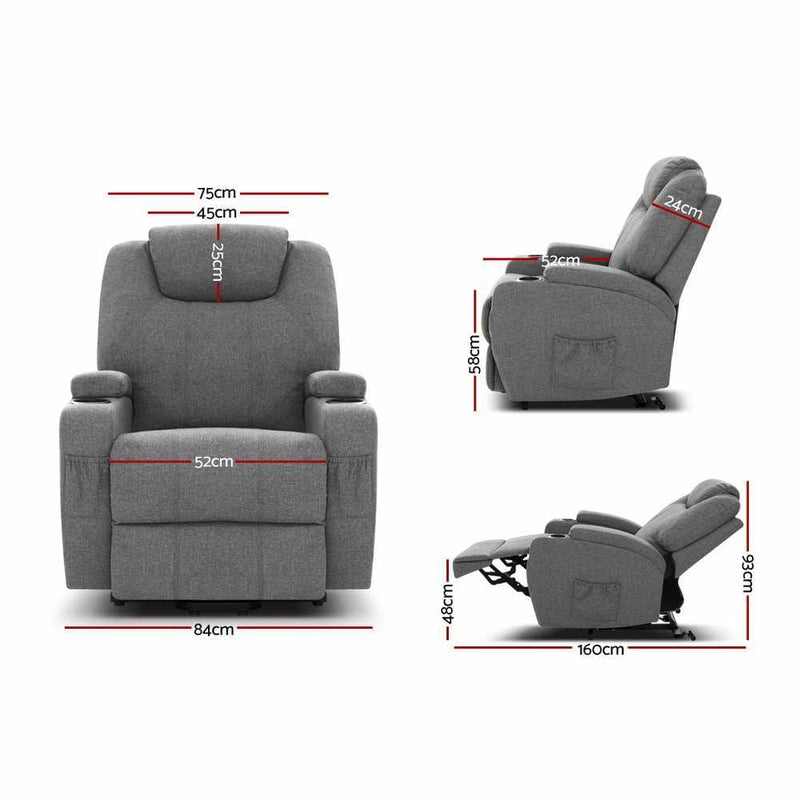 Artiss Electric Massage Chair Recliner Sofa Lift Motor 