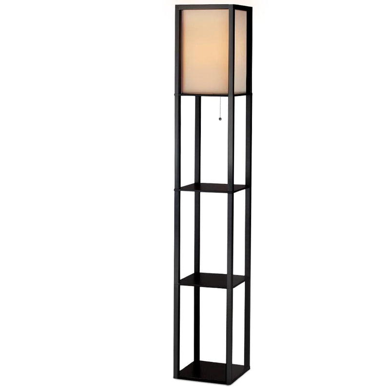 Artiss Led Floor Lamp Shelf Vintage Wood Standing Light 