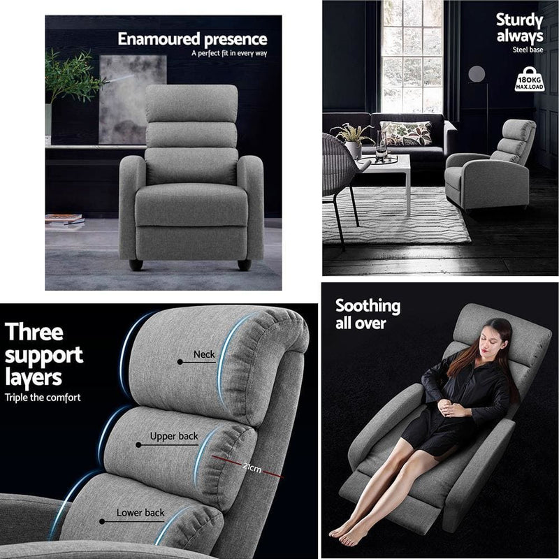 Artiss Luxury Recliner Chair Chairs Lounge Armchair Sofa 