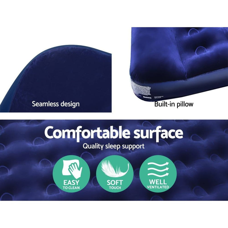Bestway Double Size Inflatable Air Mattress - Navy - Outdoor