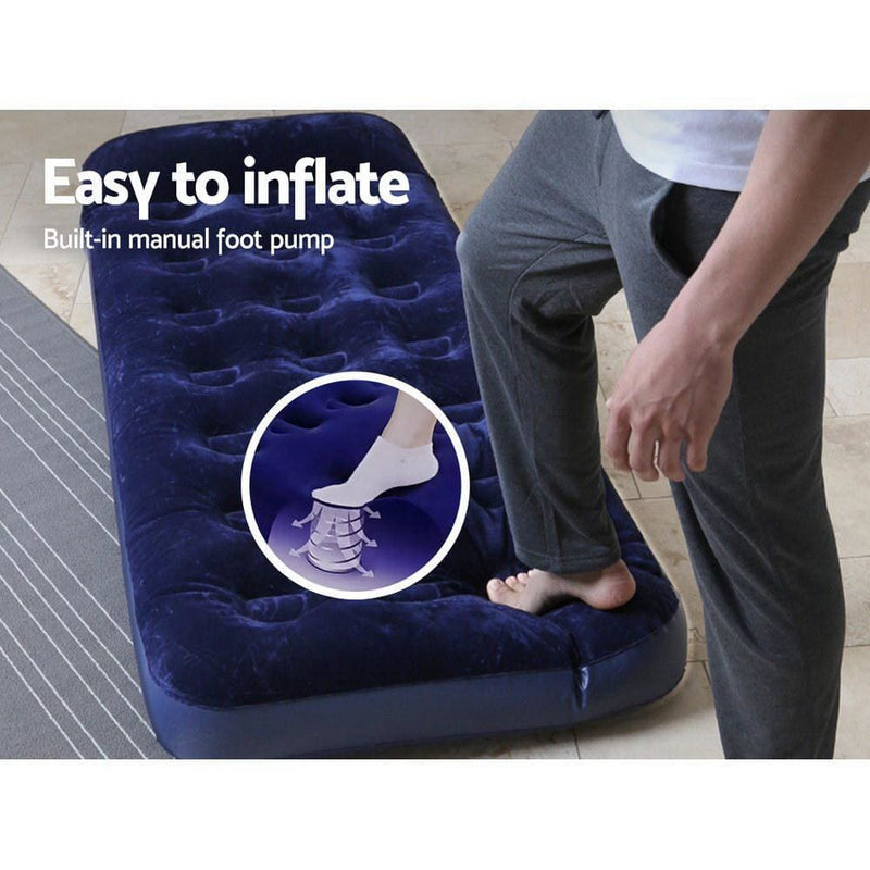 Bestway Single Size Inflatable Air Mattress - Navy - Outdoor