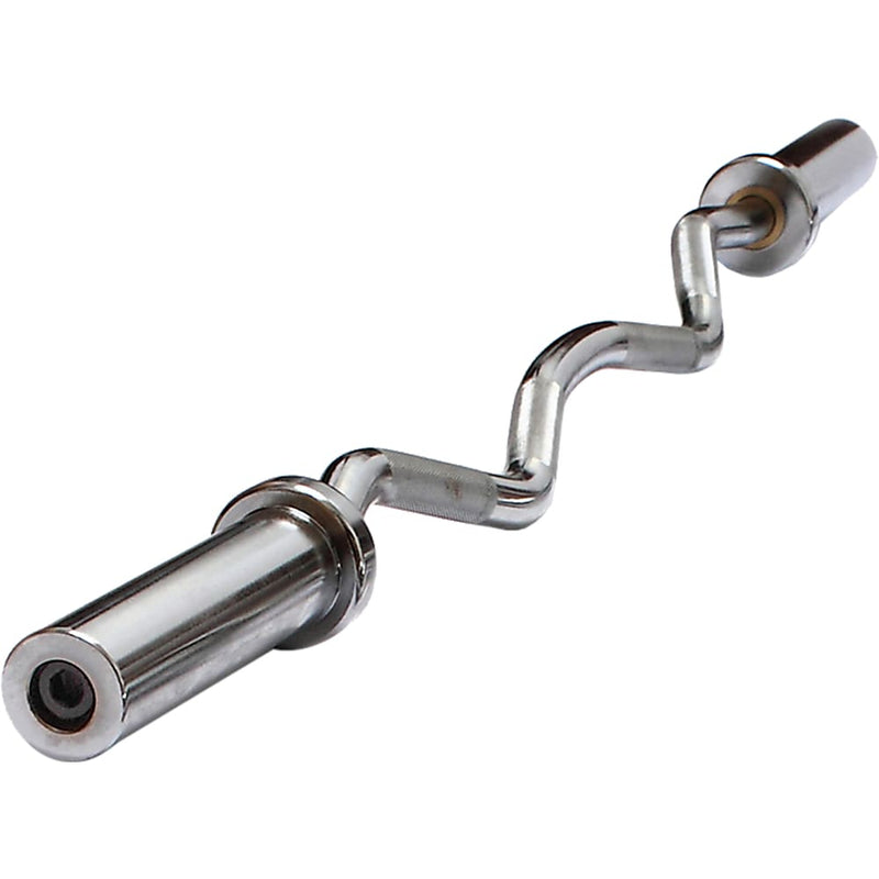Chrome Olympic Curl Bar Barbell Heavy Duty EZ with Spring 