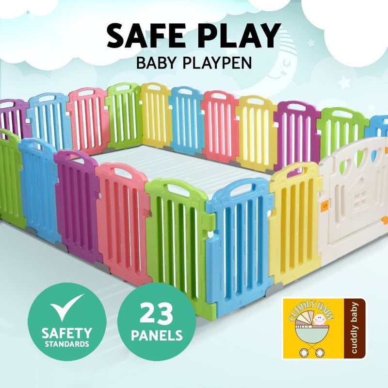 Cuddly Baby 23-Panel Plastic Baby Playpen Interactive Kids 
