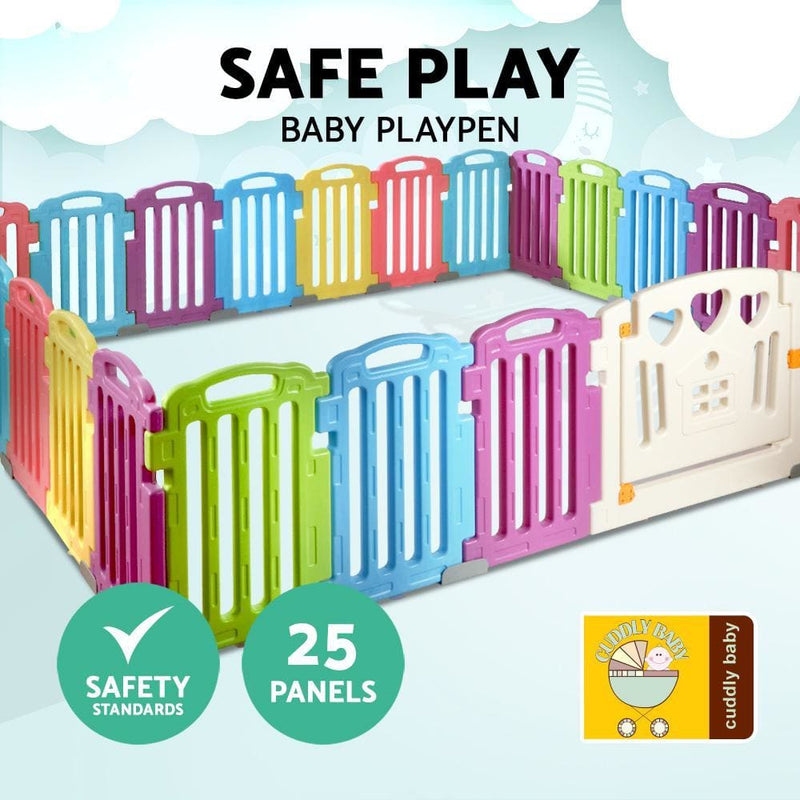 Cuddly Baby 25-Panel Plastic Baby Playpen Interactive Kids 