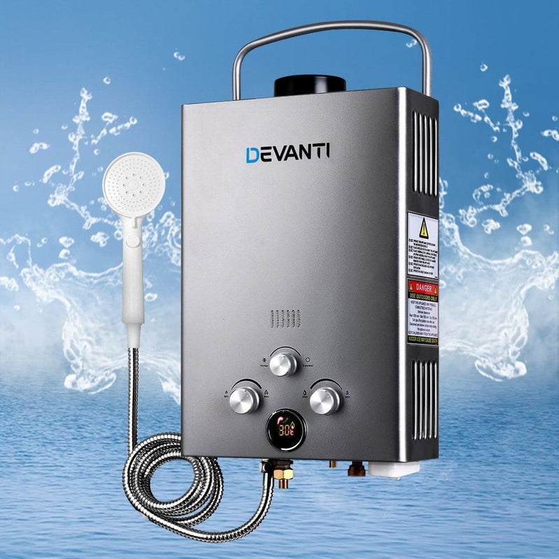 Devanti Outdoor Gas Hot Water Heater Portable Shower Camping