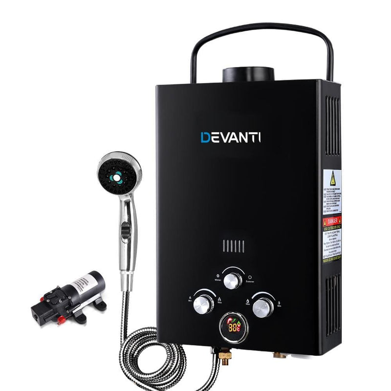 Devanti Outdoor Portable LPG Gas Hot Water Heater Shower 