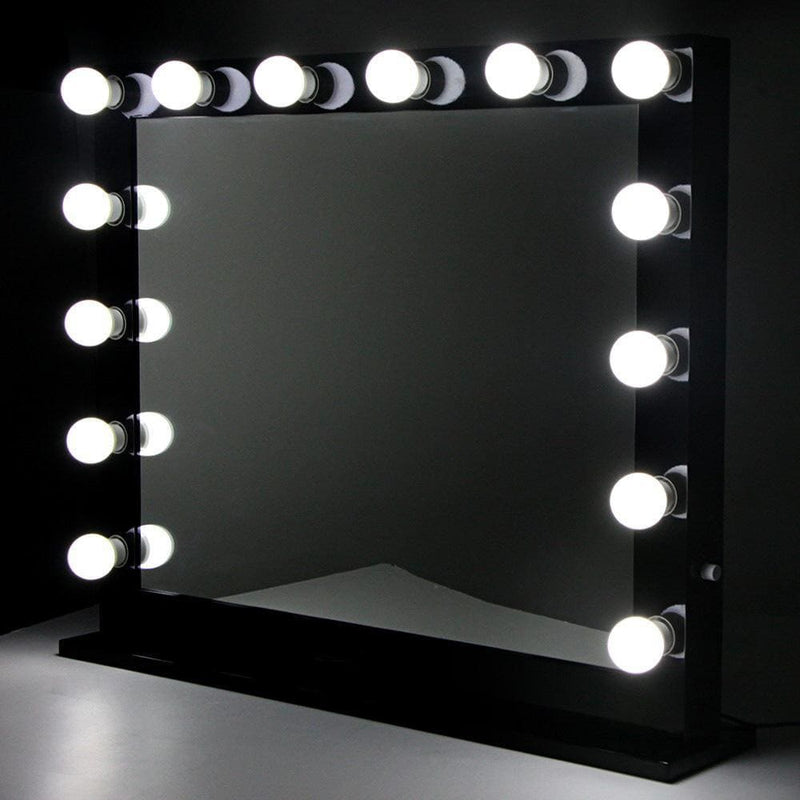 Embellir Make Up Mirror with LED Lights - Black - Health & 