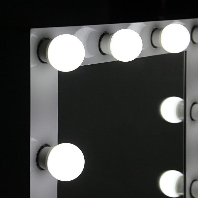 Embellir Make Up Mirror with LED Lights - White - Health & 