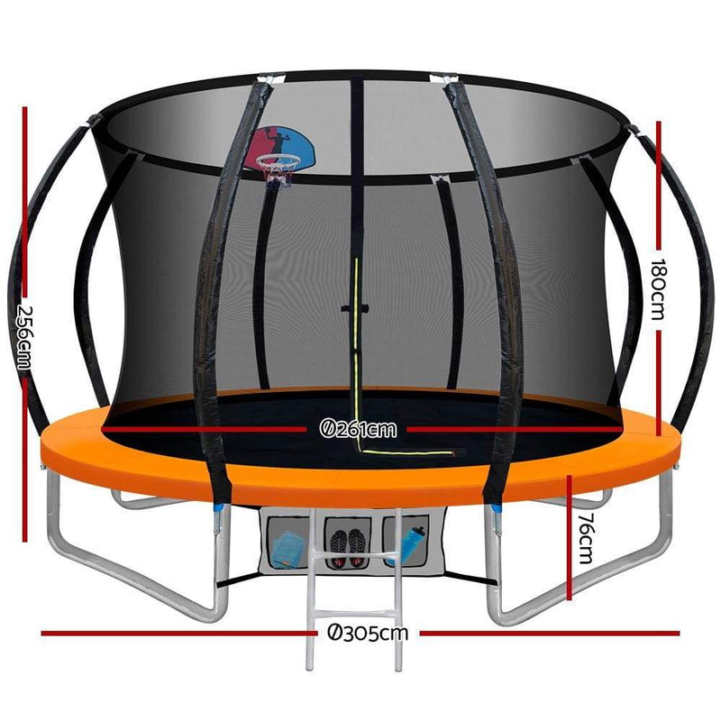 Everfit 10FT Trampoline Round Trampolines With Basketball 