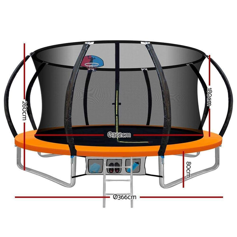 Everfit 12FT Trampoline Round Trampolines With Basketball 