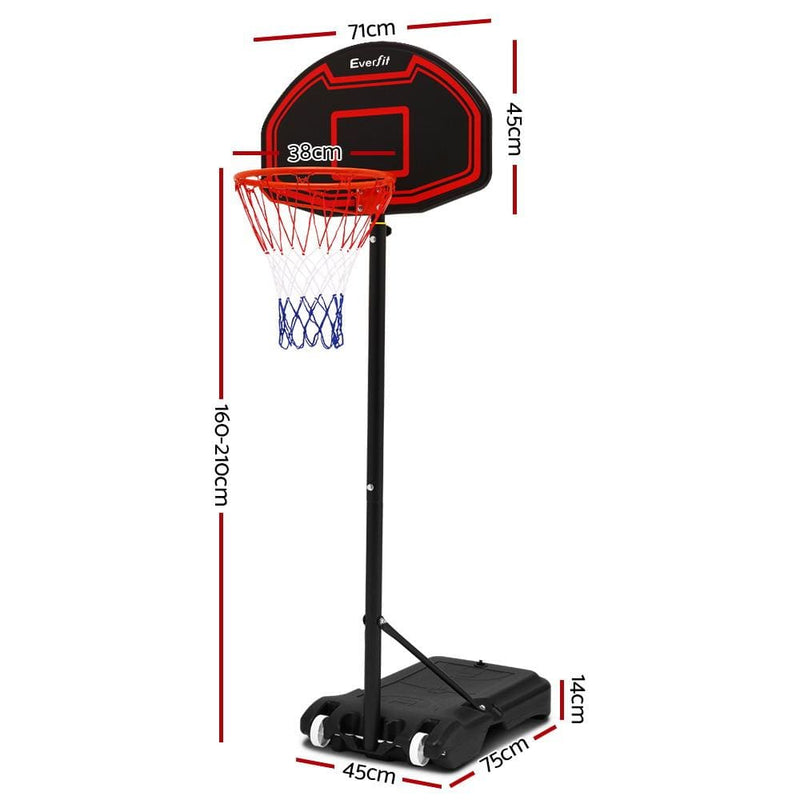 Everfit 2.1M Adjustable Portable Basketball Stand Hoop 
