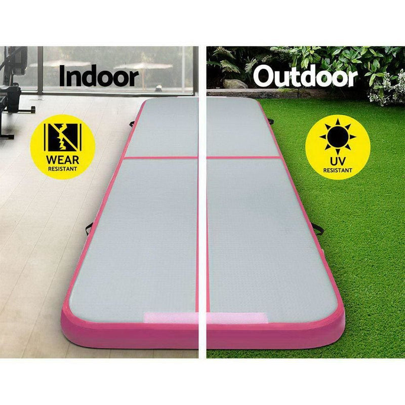Everfit 3m x 1m Air Track Mat Gymnastic Tumbling Pink and 