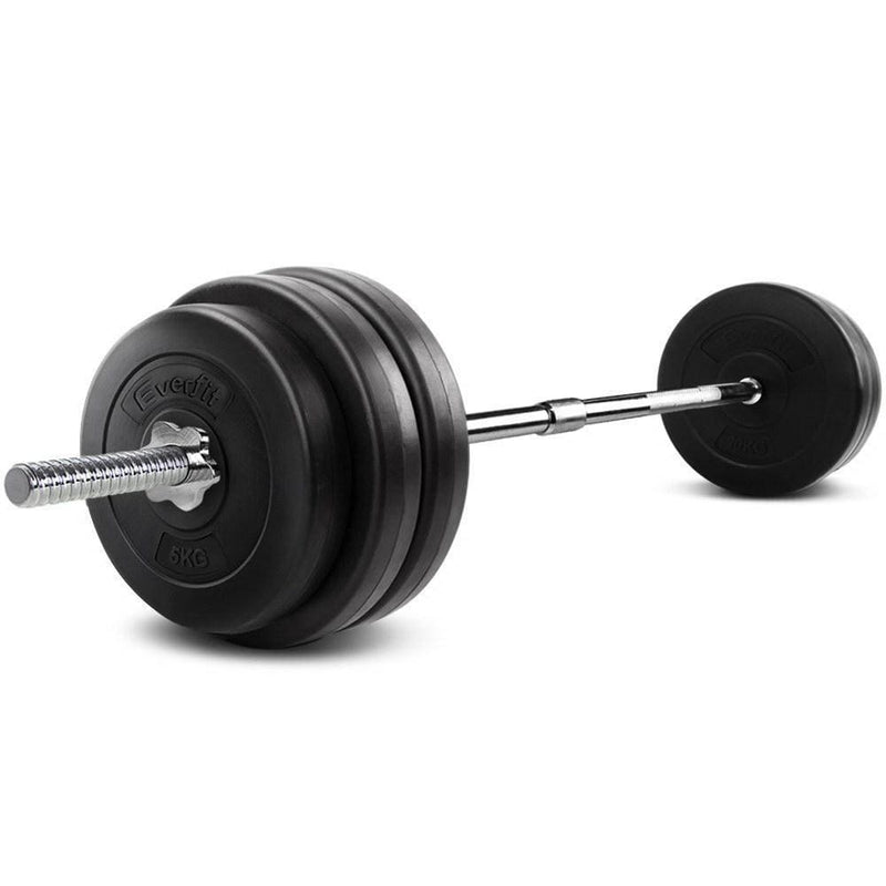 Everfit 58KG 168cm Barbell Set Weight Plates Bar Fitness 