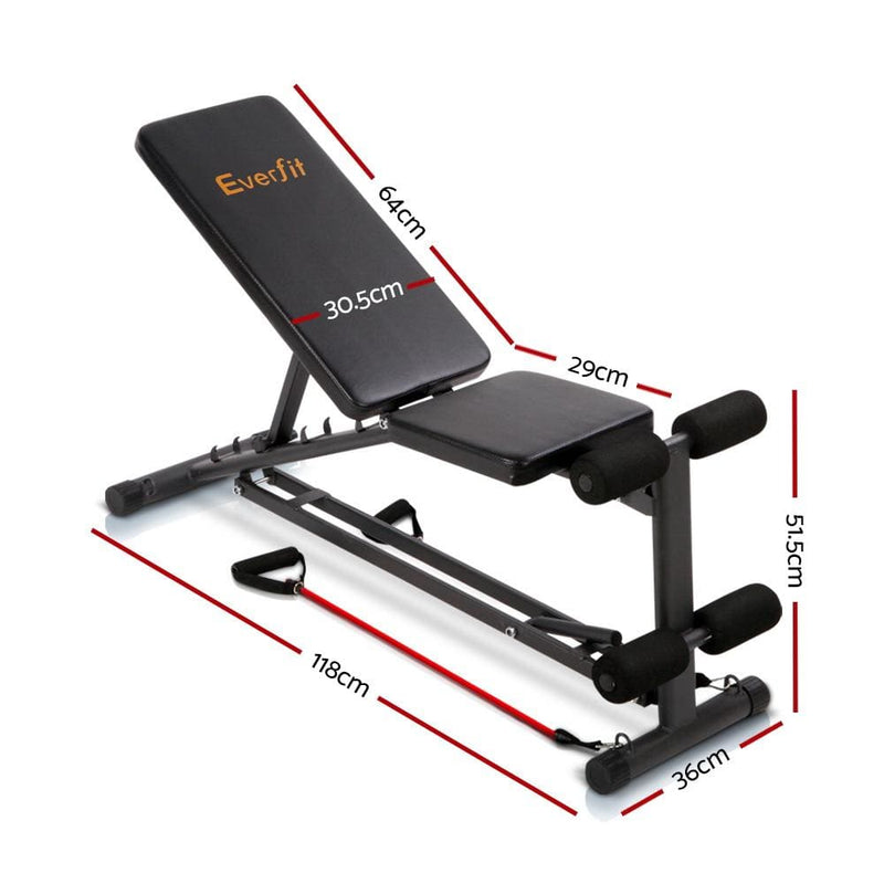 Everfit Adjustable FID Weight Bench Flat Incline Fitness Gym