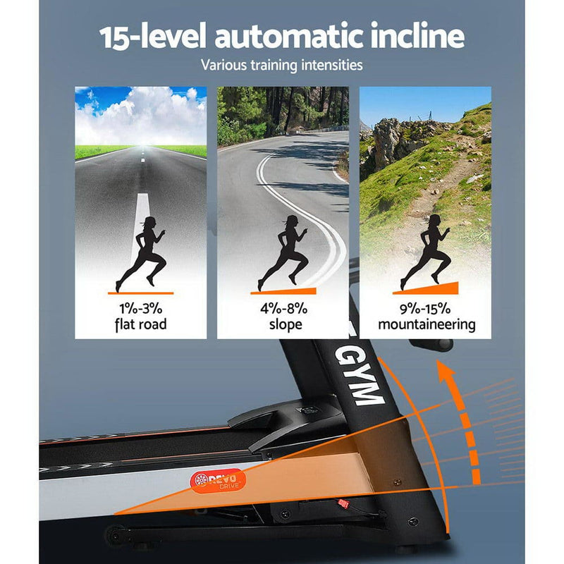 Everfit Electric Treadmill 450mm 18kmh 3.5HP Auto Incline 